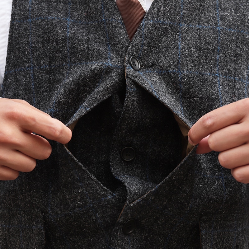 WORKERS/ワーカーズCruiser Vest Harris Tweed, Black x Blueの通販